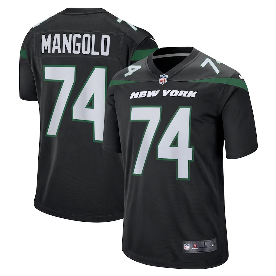 Men New York Jets #74 Nick Mangold Nike Black Retired Player NFL Jersey
